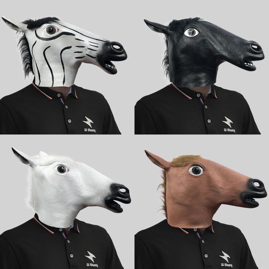 Lustige Tier-Serie Vollkopfmasken Entzückende Latex-Kopfbedeckung für Halloween-Partys