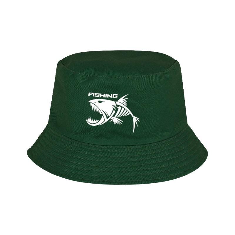 Skeleton Fish FISHING Print FisherUnisexs Hat  Casual Camping  Outdoor Unisex Sun Hat for Fishing Enthusiasts
