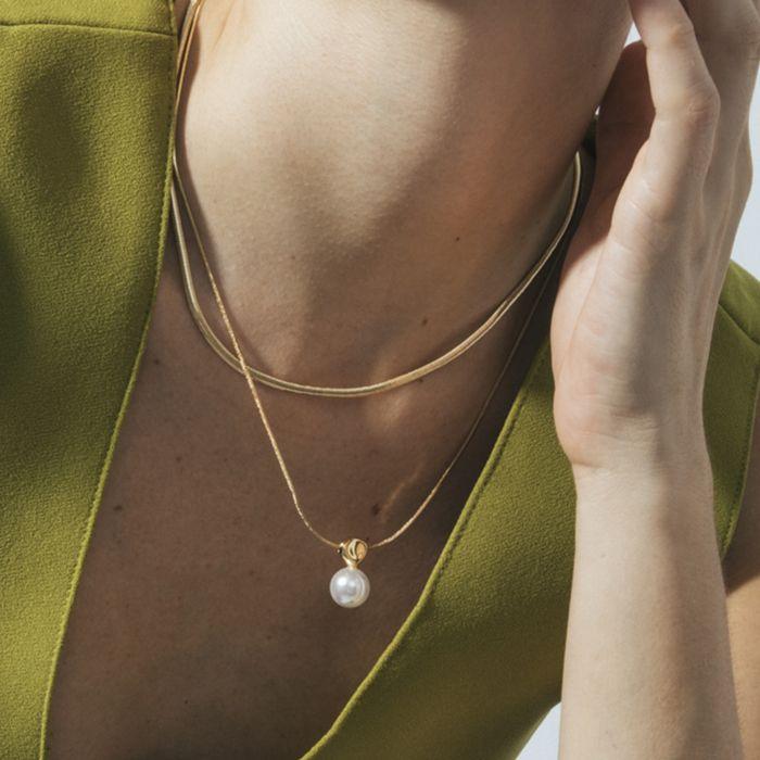 Collana - LUXENTER - Cerya - Finitura oro giallo 18 carati - Metallo dorato - Per donna