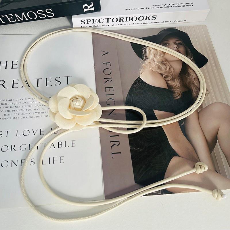 Bohemian Floral Waist Rope For Women White Belt With Small Charming Style Charming Style High-End Dress Waisto