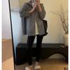 Double Zipper Lapel Thick Fashion Lazy Sweater Autumn and Winter New Loose Plus Size Knitwear Women