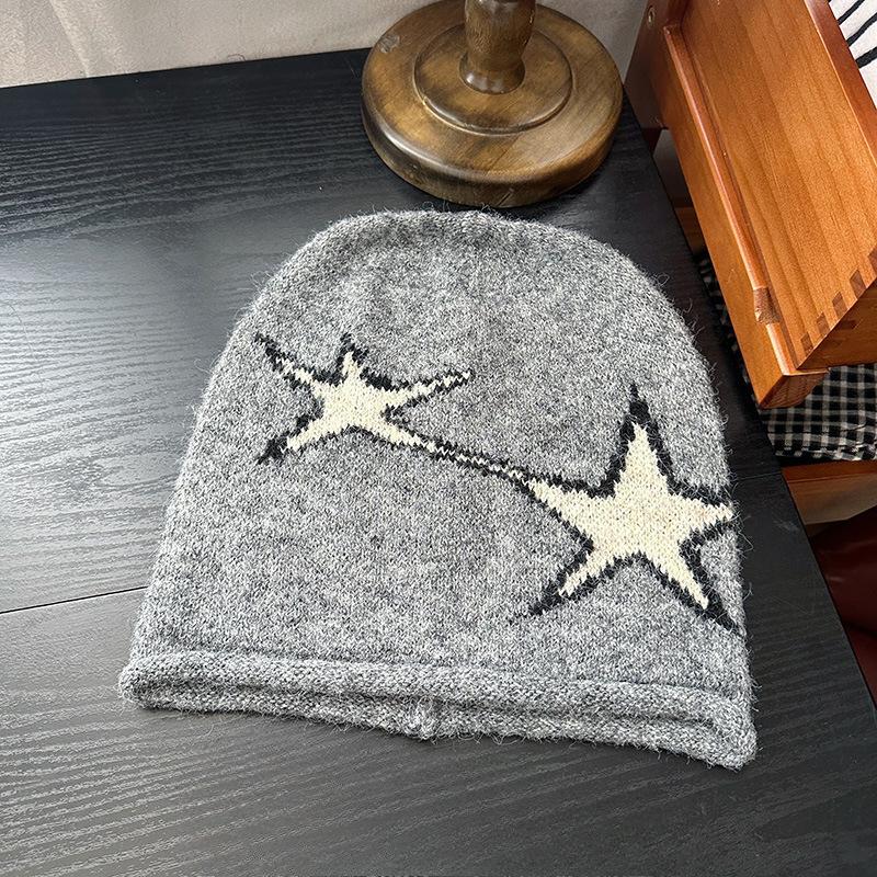 All-match Letters Ancestor Woolen Hat European and American Casual Warm Cold Hat European and American Men and Women Knitted Hat