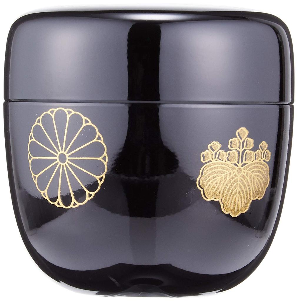 Nakatani Brothers Company Yamanaka Lacquerware 2.2cm Natsume (with inner lid) Black Kodaiji Maki-e 33-4805 -