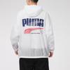 Puma Logo Print Sports Windbreaker Hooded Jacket Men Outerwear White 531487-02