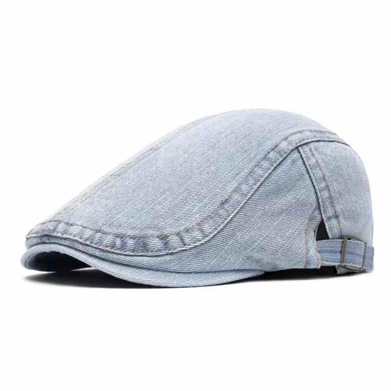 Vintage Washed Denim Korean Style Unisex Beret - Winter Sunshade Hat for Outdoor Sports (Women/Men) Berets Solid Color Casual
