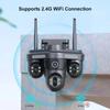 Nieuwe 6K 12MP WiFi IP Camera Buiten Drie lenzen Panoramisch Beeld PTZ IP Cam Bewegingsdetectie Beveiliging CCTV Videobewaking