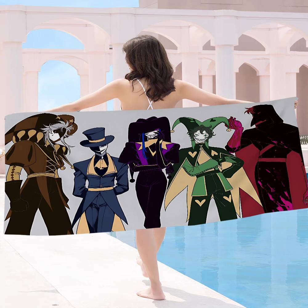 The Freak Circus Pierrot Game Beach Towel Colorful Bath Towels for Girl Microfiber Quick Dry Custom Sand Free Beach Yoga Spa Gym