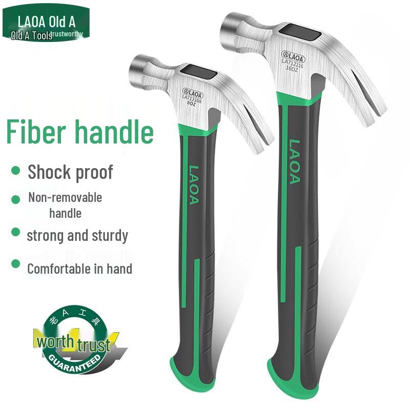 LAOA 16OZ Green-Black Dual-Color Handle Claw Hammer