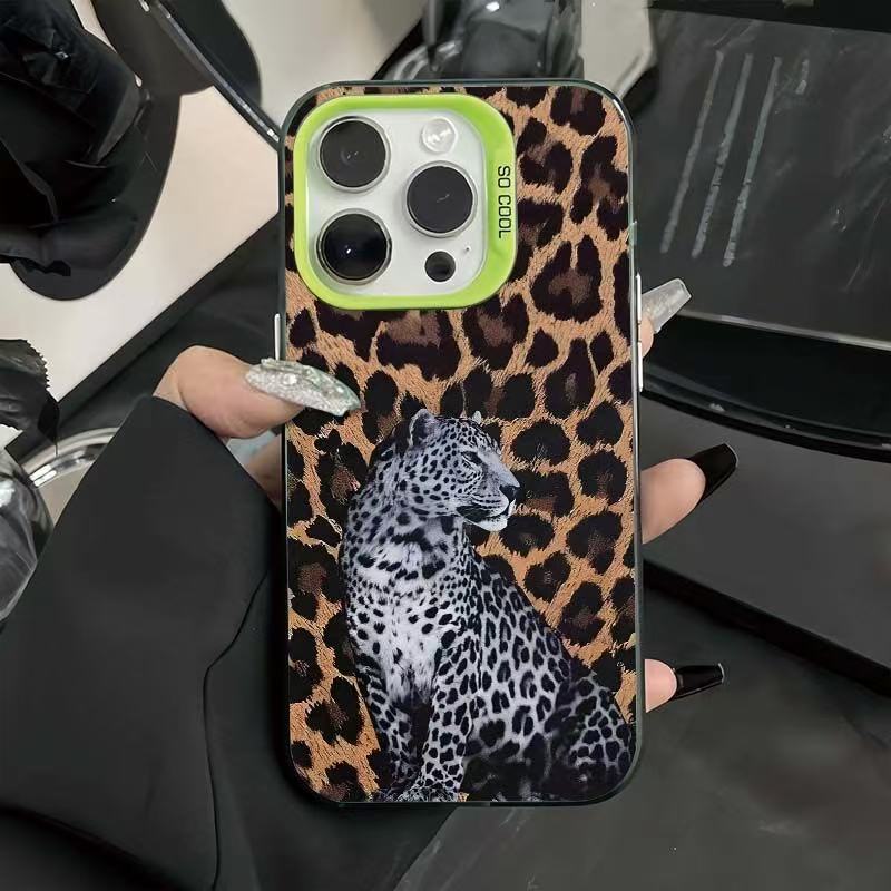 The new leopard print is suitable for iphone16 mobile phone case Apple 15promax/14 personality 13pro12 Europe and America 11xr.