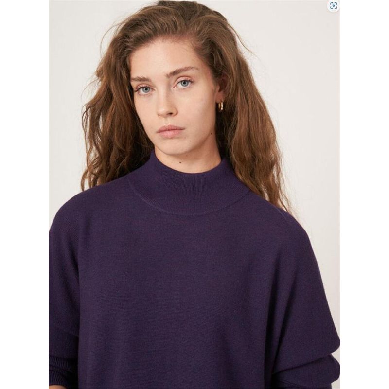 Spring Foreign Trade Original Order British Whis **Fleece Blended Batwing Sleeve Loose round Neck Women's Long Sleeve Knitted Sweater