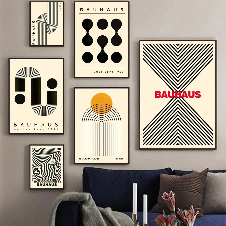 Bauhaus Lines Geometry Stripe Nordic Gallery Minimalist Wall Art Print Canvas Painting Poster for Living Room Modern Home Decor