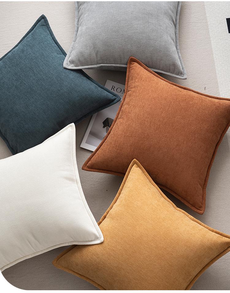 Chenille Large Back Cushion Cover - Luxurious Sofa or Bedside Pillow (Insert Not Included)