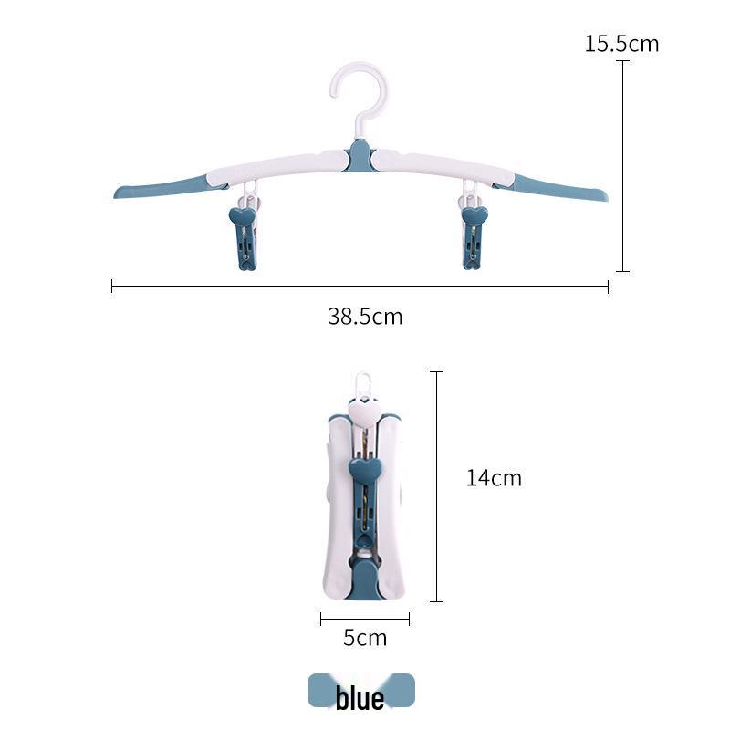 

Portable Folding Clothes Hanger - Non-slip, Multifunctional Magic Drying Rack for Travel and Home синий