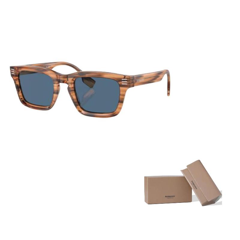 Burberry Sunshade Eye Protection Acetyl Rectangular Sunglasses Unisex Couple Brown
