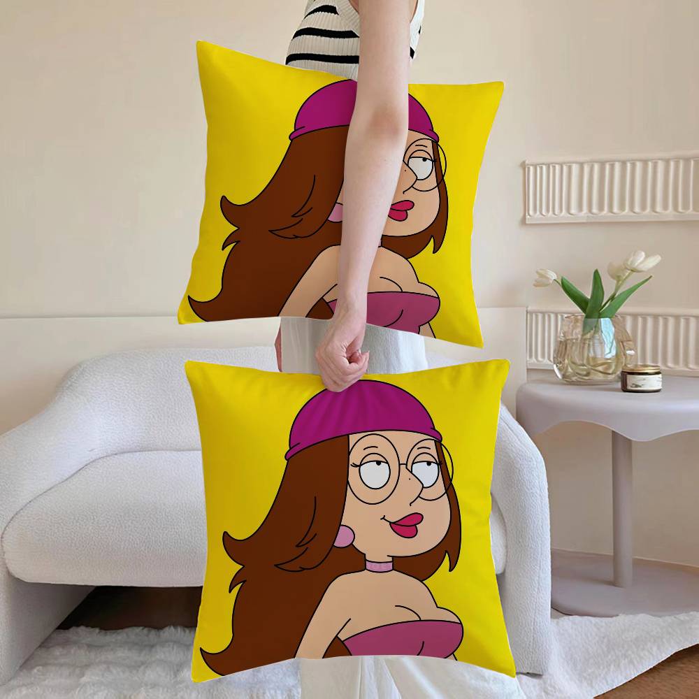 Cartoon F-families GuyS Pillow Case Sofa and Living Room Decorative Cushion Covers Dust-proof and Mite-proof Invisible Zipper