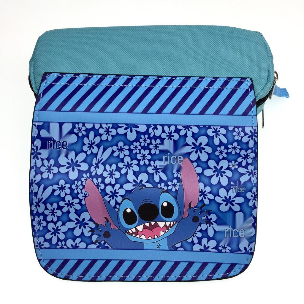 Blue Double-Zipper Lilo & Stitch Large Pencil Case
