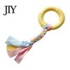 Boredom Buster for Dogs Dog Tug-of-War Toy, Rubber Ring with Braided Cloth Strips, Interactive Safe Non-Toxic Chewing Rings Chew Toy Small to