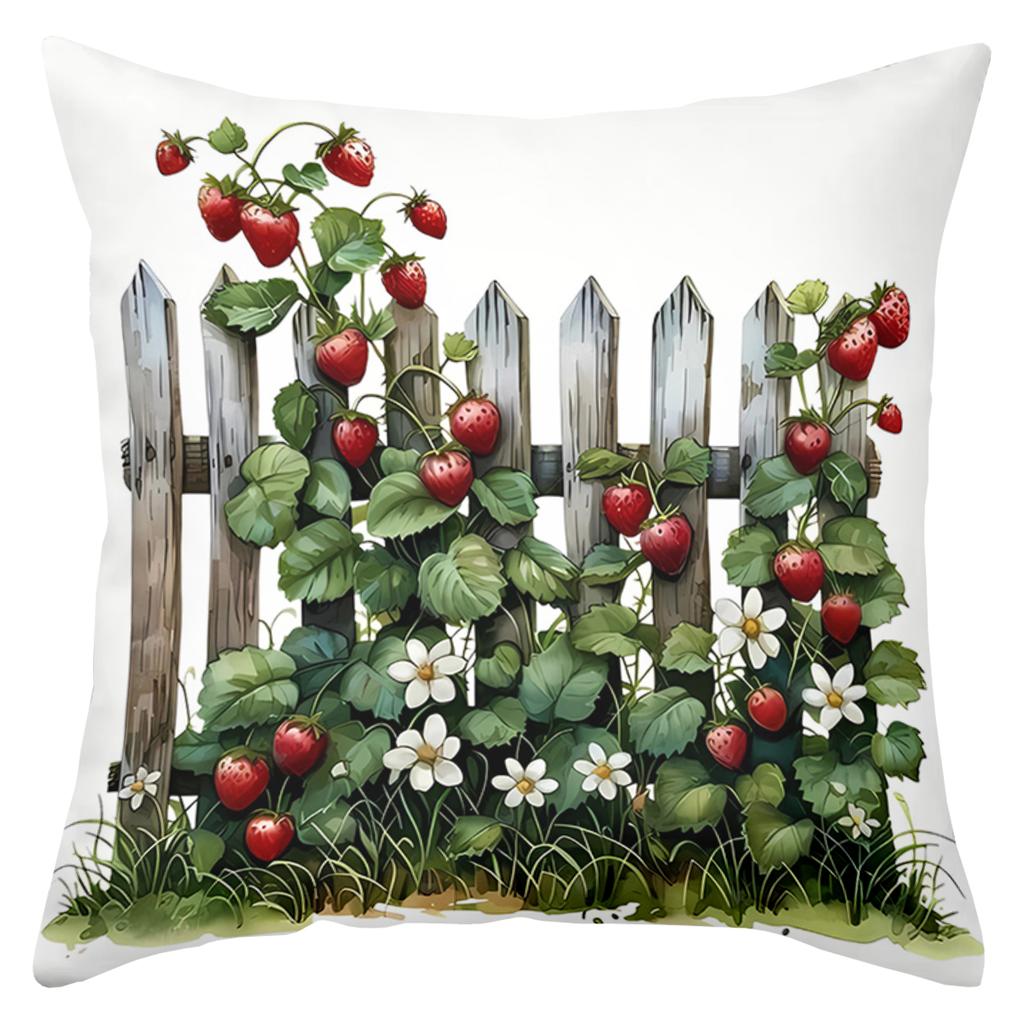 Floral Fence Pattern Decorative Throw Pillow Cushions Polyester Pillowcase, Sofa Decorative Cushion Cov Headboard Pillow
