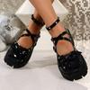 Mode Neue Damen Mary Jane Schuhe für Damen Knöchelriemen Lolita Schuhe Plateau Leder Schleifen Punk Gothic Klobige Absatz-Sneakers Femme