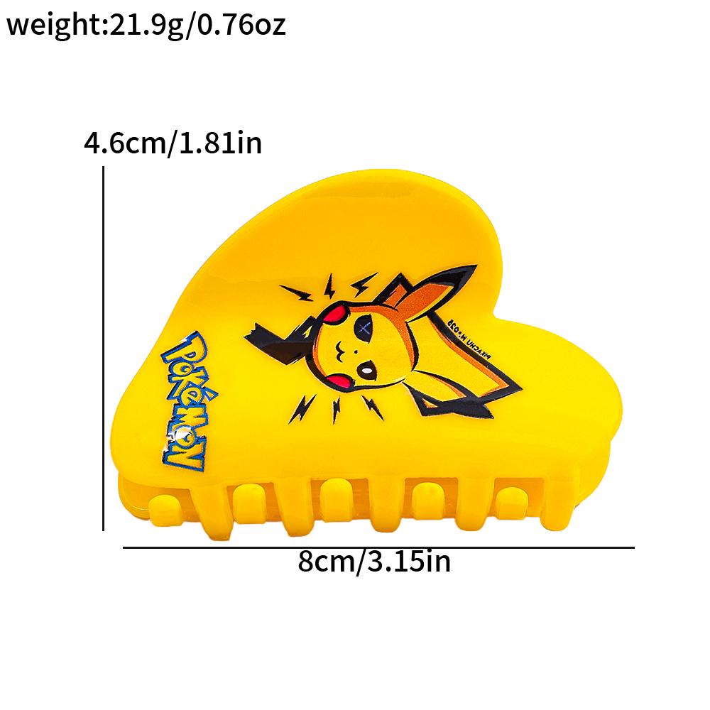 

1PC Cute Pokemon Pikachu Heart Shape Hair Claw Clip Cartoon Anime Shark Clip Fashion Sweet Girls Back Head Hair Grab Clip Daily