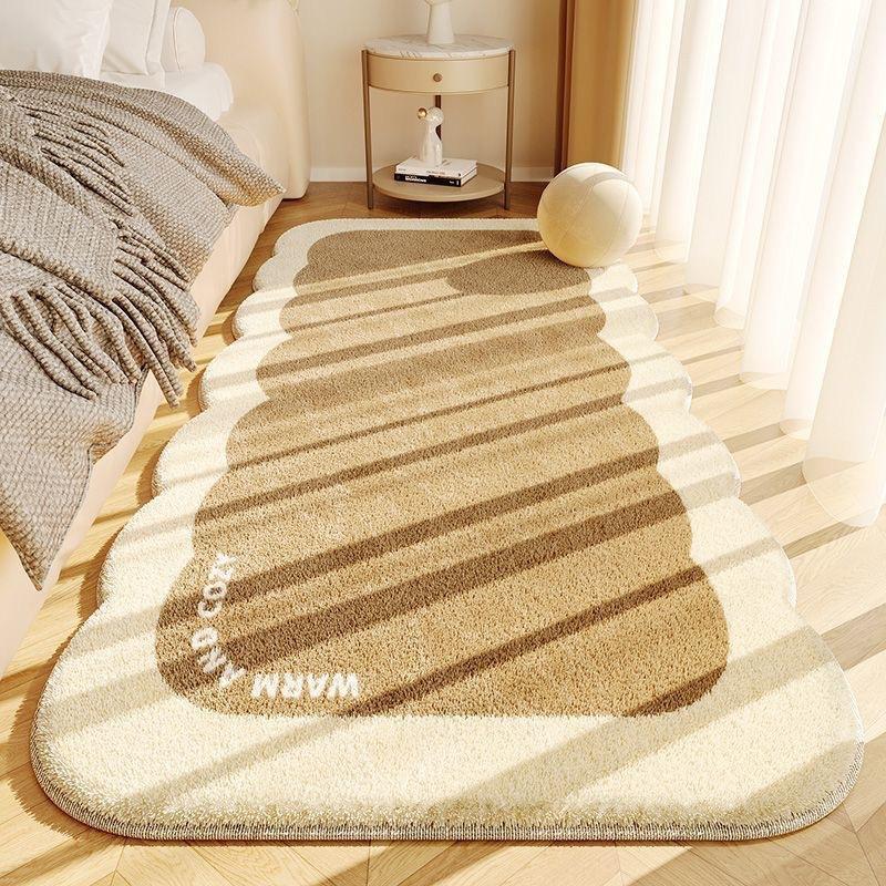 Cream Wind Imitation Cashmere Carpet Living Room Bedroom Bedside Dirt-Resistant And Easy To Take Care Of Bay Window Carpet Non-Slip Floor Mat