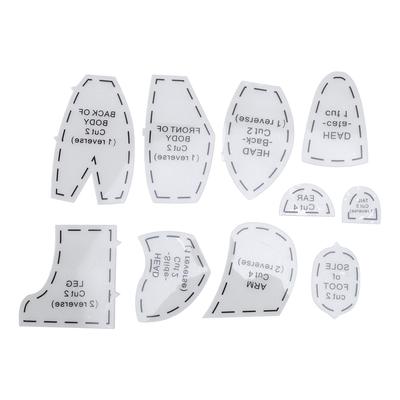 Memory Bear Template Ruler Set Acrylic Memory Bear Sewing Pattern Template Ruler Set for Toys