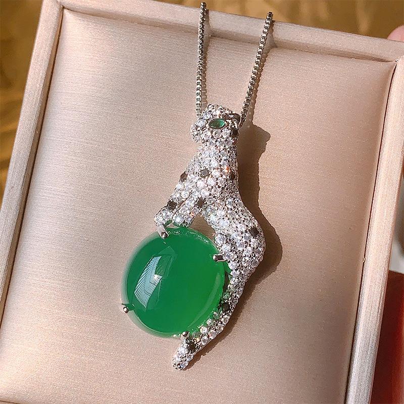 Autumn And Winter Jewelry Retro Simulation Color Treasure Plain Leopard Luxury Inlaid Main Stone 18 * 20