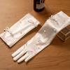 Vintage Wedding Bridal Gloves White Long Finger Mittens Fashion Satin Long Gloves  Women