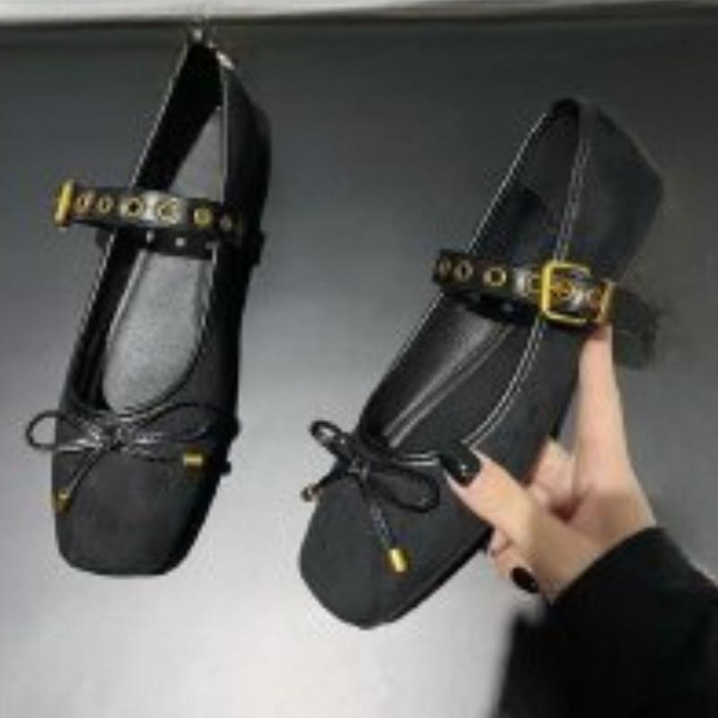 Women's Comfortable Ballet Shoes Designer Spring Fashion Square Toe Comfortable Soft Bottom Flat Shoes
