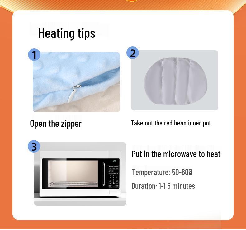 Newborn Anti-Colic Warm Tummy Pillow with Red Bean Heat Pack