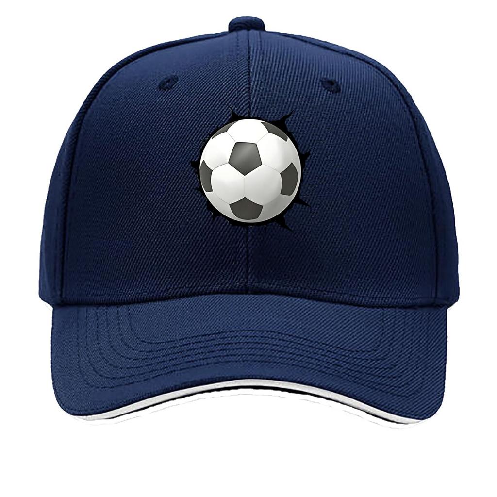 Unisexs Boys Retro D Football Print Cap Adjustable Lightweight Hat Suitable for Sports Events M Sandwich Baseball Cap