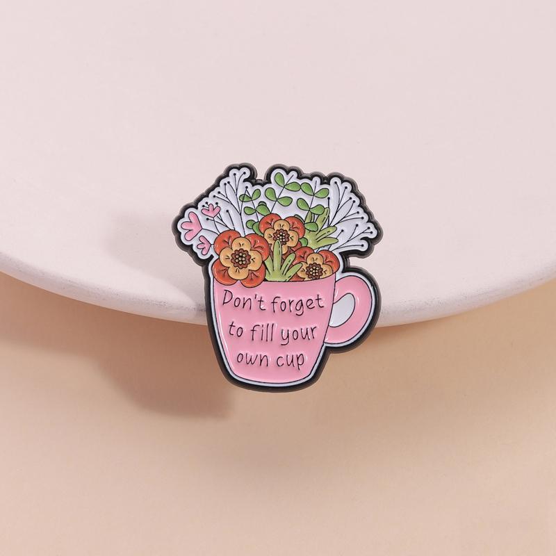 Cartoon Animal Drink Enamel Pins Witch Black Cat Elf Happiness Potion Christmas Gingerbread Coffee Drink Brooches Jewelry Gifts