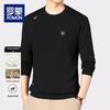 Luomeng Men's Silk-Blend Fleece-Lined Round Neck Sweatshirt