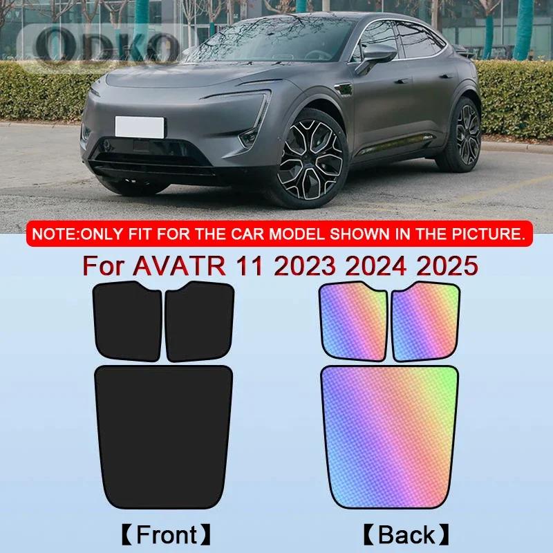

Car Clip-on Sunroof Skylight Blind Shading Cover Colorful Ice Crystal Auto Roof Sunshade Accessory For AVATR 11 2023 2024 2025 Black 3pcs