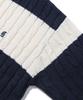 TRILLION Washable Boat Embroidery Cable Crew Neck Knit (Navy Stripe)