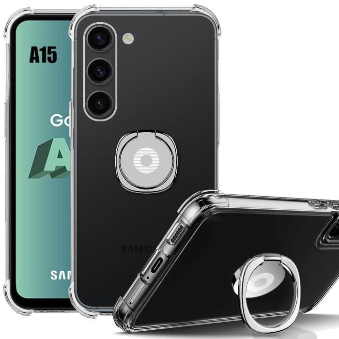 Coque - BOOLING - pour Samsung Galaxy A15 - Antichoc - Transparent - Support Réglable