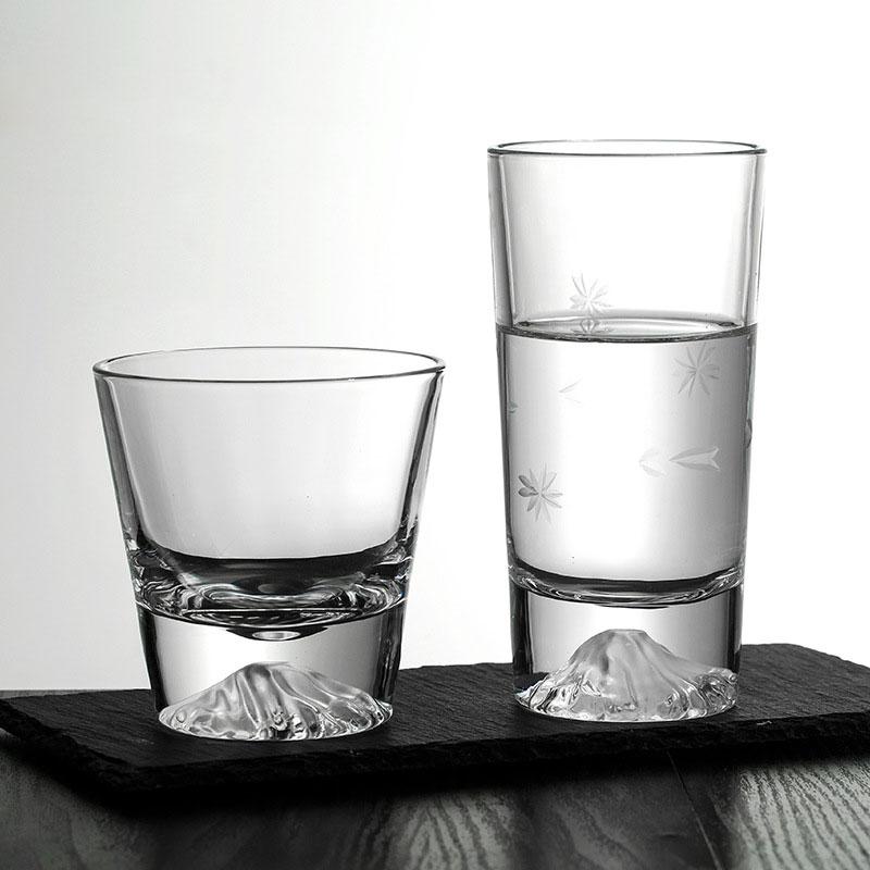 310ml/350ml Wine Glass Dark Engraved Star Fuji Mountain Glass Ancient Crystal Glass Whisky Glass Foreign Wine Glass Beer Glass