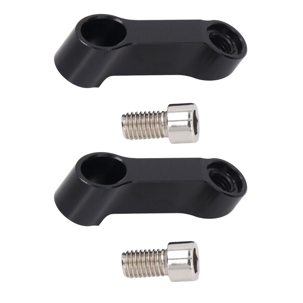 1 Pair 10mm 0.39in Motorcycle Mirror Mount Riser Extender Adapter Replacement for NMAX 155 125 2015‑2022 Black
