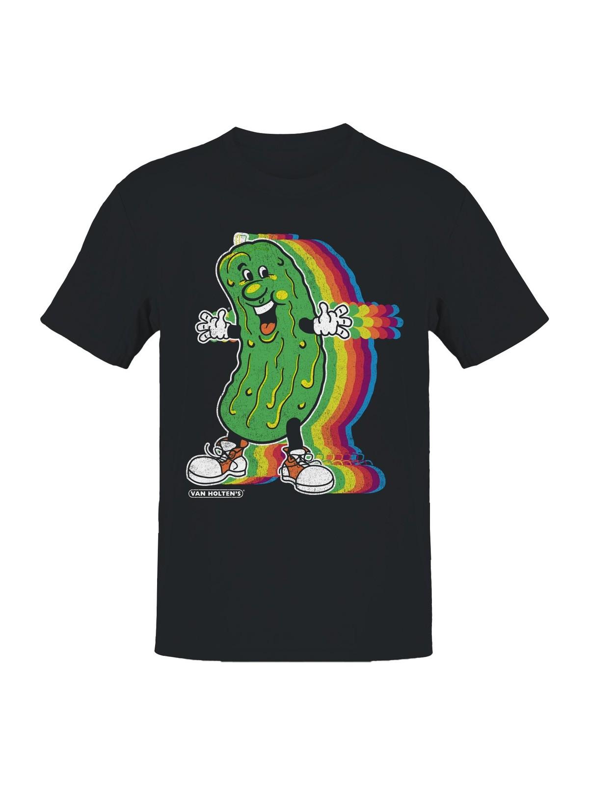 Officially Licensed Van Holten Pickles Funky Rainbow Character Mens T-shirt XL