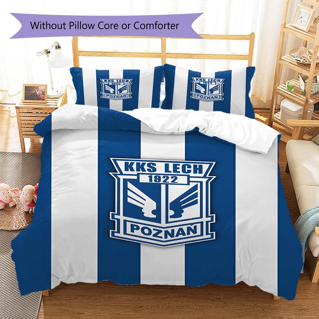 Set Biancheria da Letto con Fantasia Lech Poznań Copripiumino Federa Decorazione per la Casa Regalo (1 * copripiumino + 2 * federa, senza nucleo)