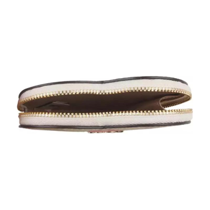 COACH Heart 11 Classic Double C Logo Heart Pattern Printed Heart Shape PVC Wallet Women's Light Khaki light khaki