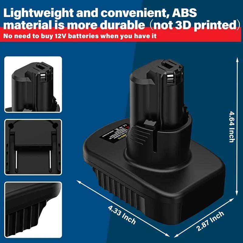 Battery Adapter Converter For Dewalt For Makita/ Bosch/Milwaukee/ 18V Li-Ion Battery Convert to For Bosch 12V Power Tool