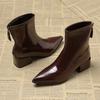 Fashion Pointed Toe Women Ankle Boots High Heels Fashion Shoes Sexy Luxury Woman Chunky Boots 2025 Winter Designer Goth Botas Para Mujer