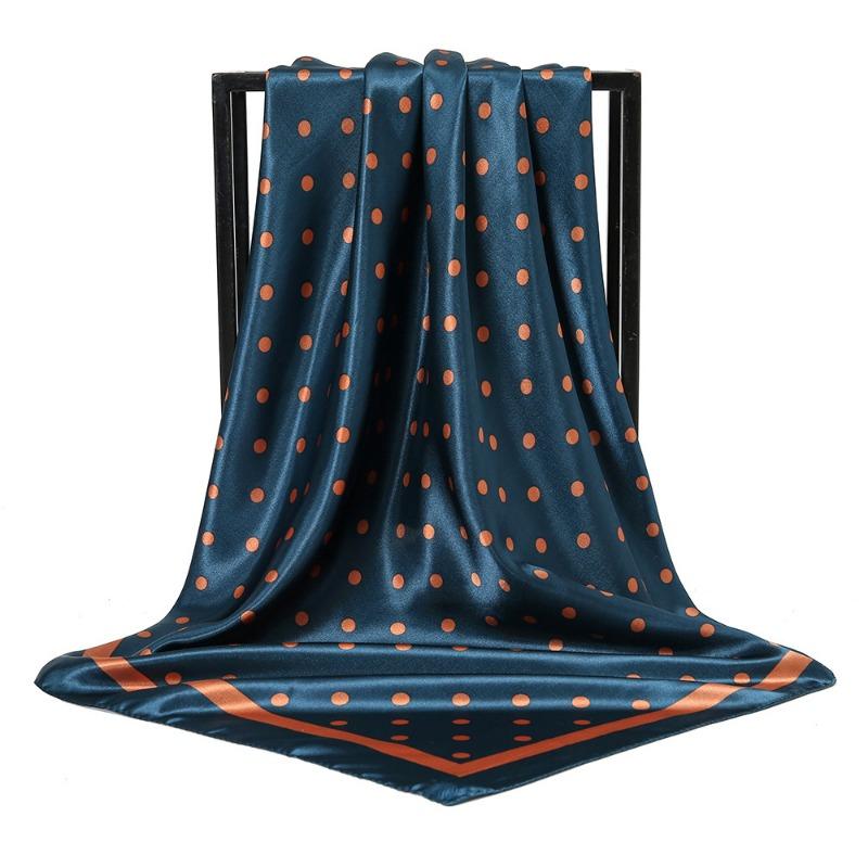 Autumn new fashion small fresh polka dot satin large square scarf women's fashion square scarf F
