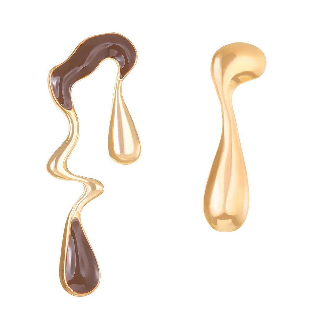 Boucles d'oreilles géométriques en alliage goutte d'eau pour femmes européennes et américaines - Haut de gamme, uniques, bijoux d'affirmation