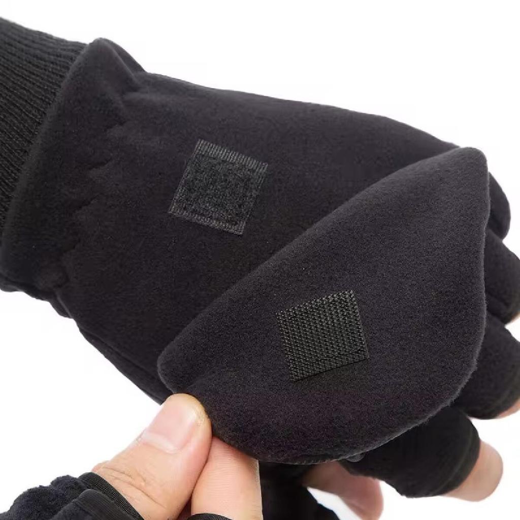Xiaomi Winter Flip Cover Black Fishing Gloves Half Finger Anti-Slip Breathable Camera Photography Sports Outdoor Warm Gloves