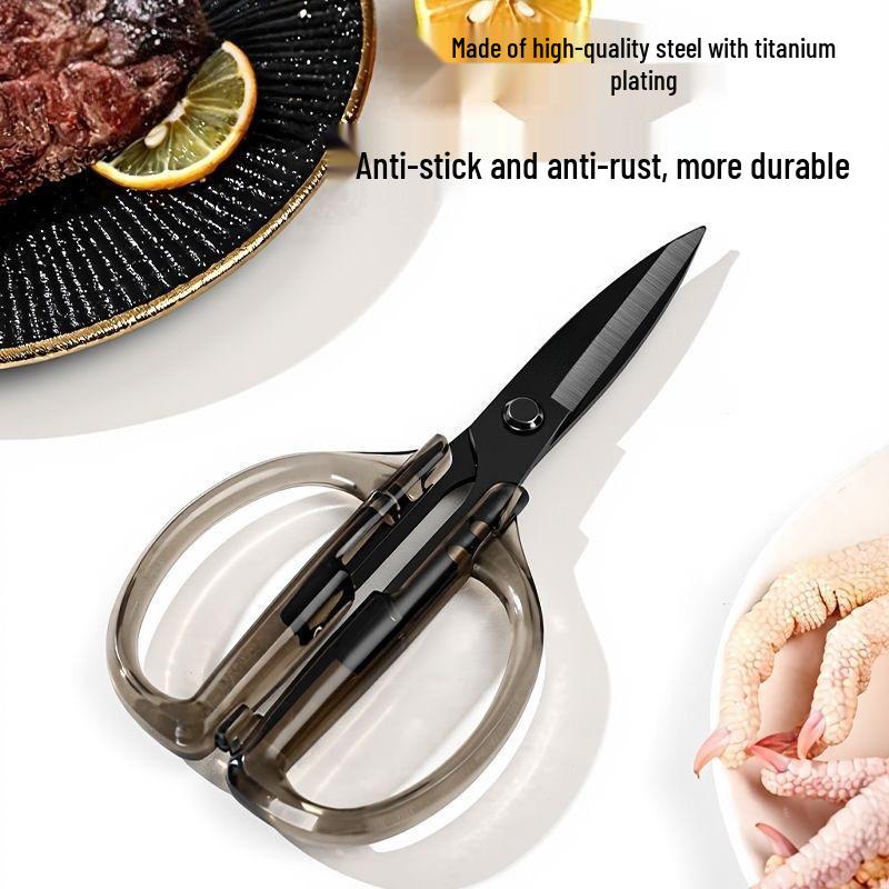 Titanium Metal Multi-Functional Kitchen Shears - Stainless Steel Scissors for Chicken Bones & Baby Food