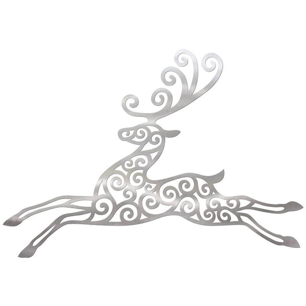 Metal Crafts Christmas Deer Indoor And Outdoor Ornaments Flying Deer Wall Decoration