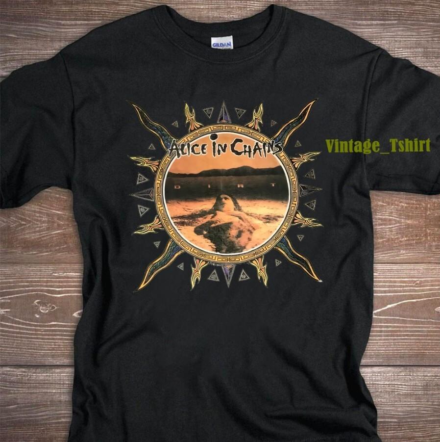 

Vintage 1992 Alice In Chains Dirt Tour Concert T-Shirt Tops tees Men s Women s Black 2XL