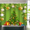 150x180cm Χριστουγεννιάτικο Μοτίβο Αδιάβροχη Κουρτίνα Μπάνιου με Άγκιστρα Διακόσμηση Μπάνιου